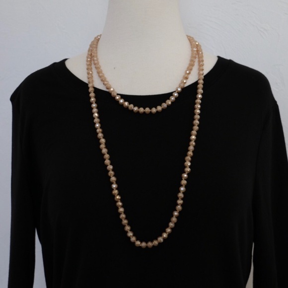 NWOT Point Of Perfection Beaded Necklace in Taupe - Picture 7 of 8